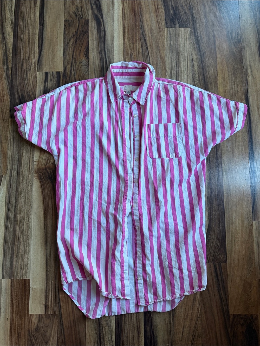 Pink and White Striped Tunic Dress